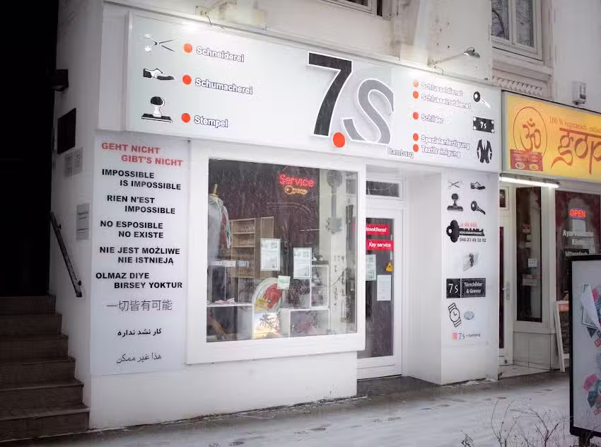 7S Hamburg &ndash; Schneiderei, Schl&uuml;sseldienst, Schuhreparatur, Stickerei, u.v.m.