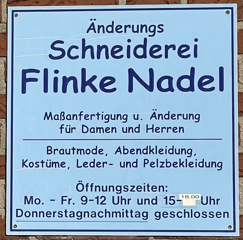 &Auml;nderungs Schneiderei Flinke Nadel