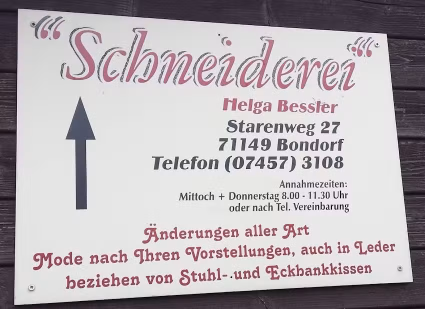 &Auml;nderungsschneiderei -Helga Be&szlig;ler