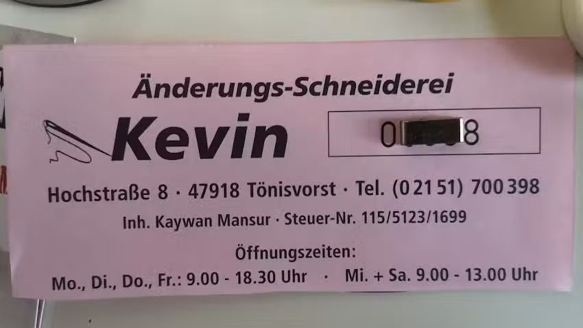 &Auml;nderungsschneiderei Kevin