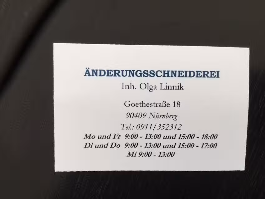 &Auml;nderungsschneiderei Linnik