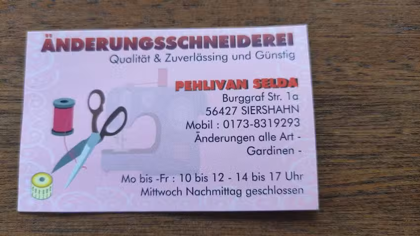 &Auml;nderungsschneiderei PEHLIVAN SELDA