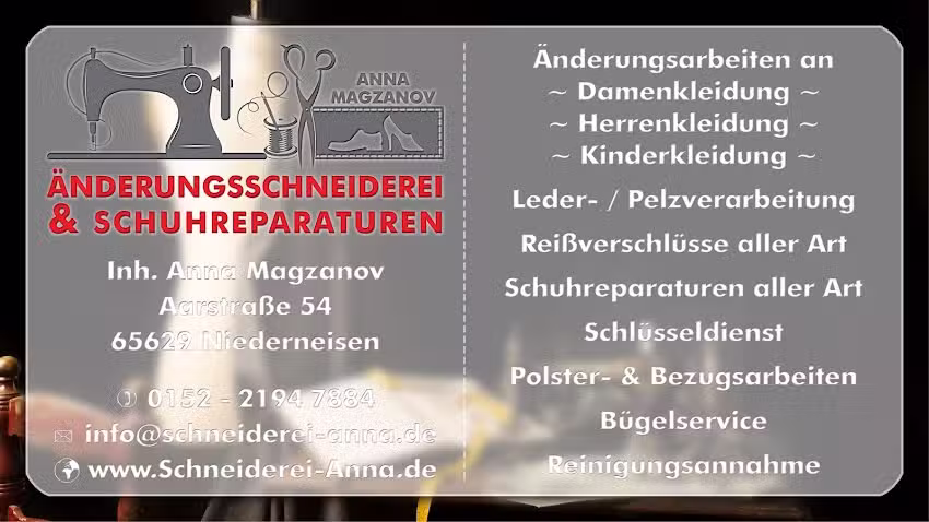 &Auml;nderungsschneiderei & Schuhreparaturen Anna Magzanov