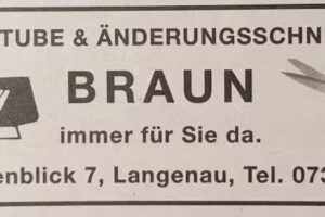 B&uuml;gelstube und &Auml;nderungsschneiderei Braun