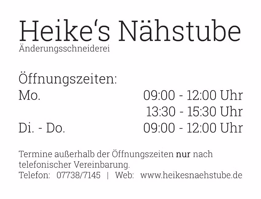 Heike&rsquo;s N&auml;hstube