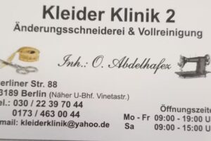 Kleiderklinik 2 schneiderei und Reinigung
