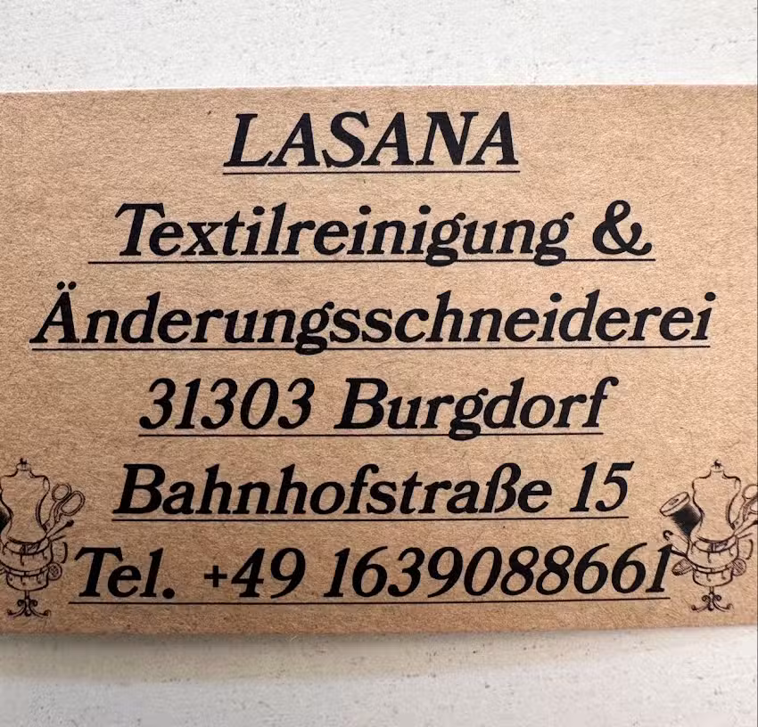 LASANA Textilreinigung & &Auml;nderungsschneiderei