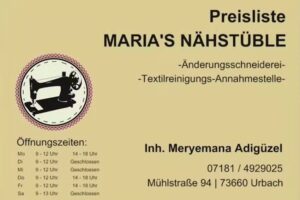 Maria&rsquo;S N&auml;hst&uuml;ble &ndash; &Auml;nderungsschneiderei