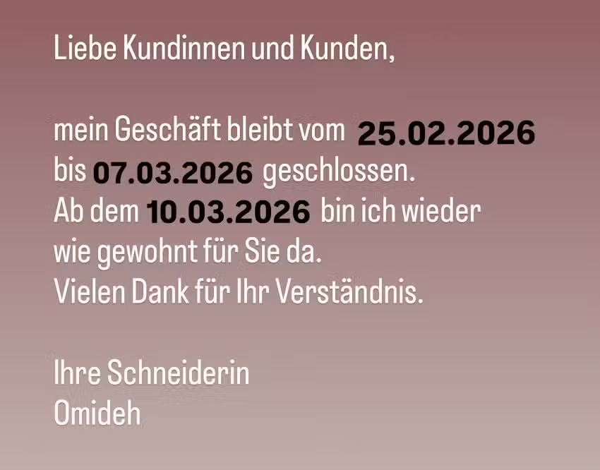 Omideh Ma&szlig; &Auml;nderungsschneiderei